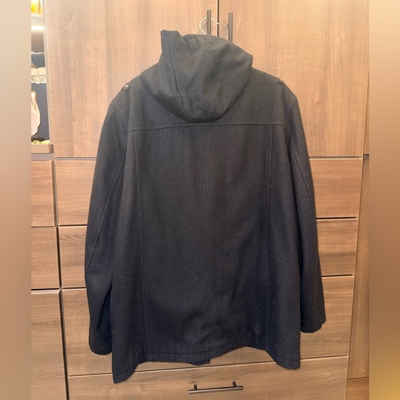 Guess Men's Black Wool Military Field Jacket Removable Hood XXL - Picture 4 of 8